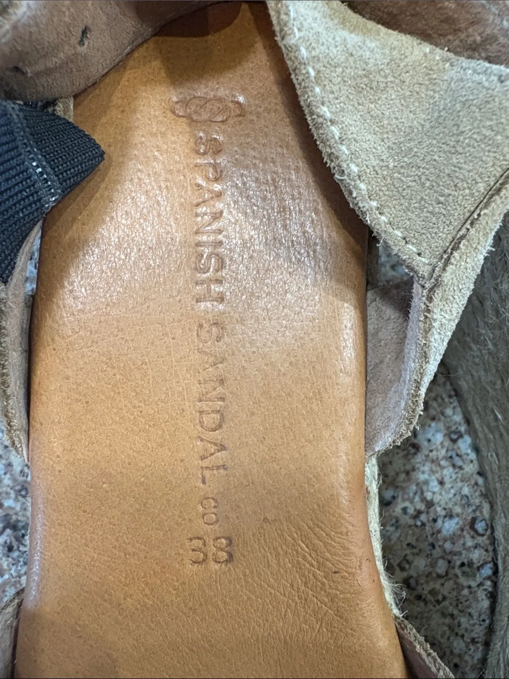 The Spanish Sandal Co. Beige Suede Platform Espadrille Sandals - Size 38 / US 7.